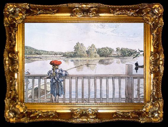 framed  Carl Larsson Fishing, ta009-2